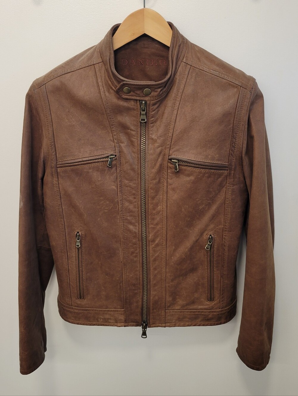 Danier Men's XXS Brown Leather Jacket